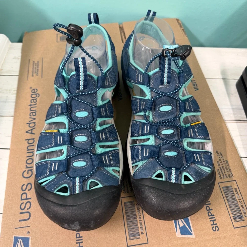 Keen Newport H2 Sandals Womens 11 Blue Teal Waterproof Hiking Sport Closed Toe